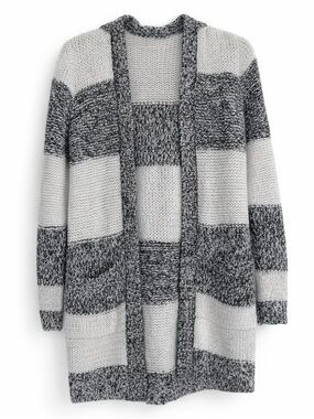 Michael Kors Striped Hooded Cardigan Navy White XS